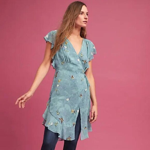 Anthropologie Feather Bone Osuna Wrap Dress size S - Picture 2 of 11